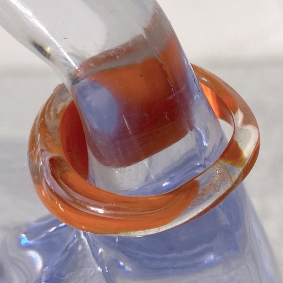 Vintage Art Glass Handmade Orange Red White Band Ring - Picture 4 of 12